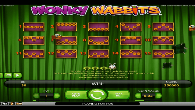 Онлайн слот Wonky Wabbits