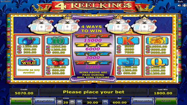 Онлайн аппарат 4 Reel Kings