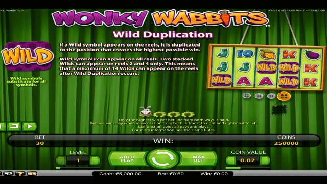 Онлайн слот Wonky Wabbits