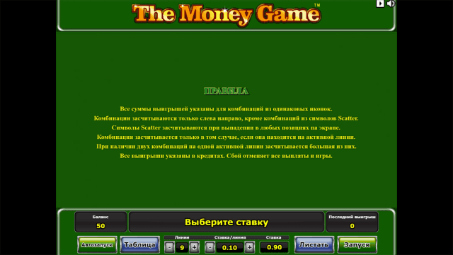 Онлайн автомат The Money Game